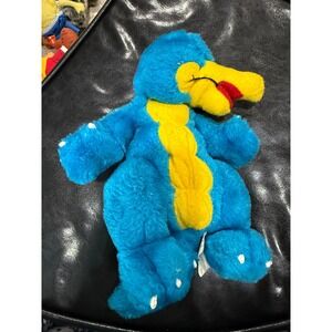 Vintage Blue Plush Bird Toy Yellow Beak Red Mouth Stuffed Animal  Vanco